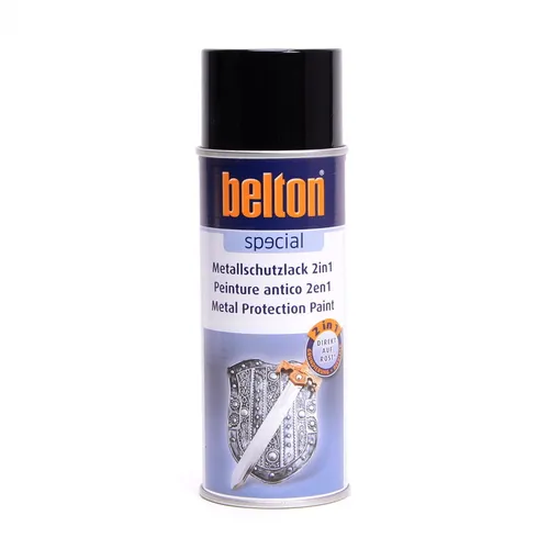 Metallschutzlack 2 in 1 Lackspray Rostschutzlack Schwarz 400ml Belton 323650