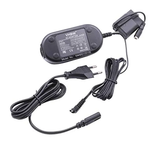vhbw Netzteil kompatibel mit Canon EOS 350D Kamera, Digitalkamera + DC Kuppler (Ersatz für Canon ACK-700), 2m