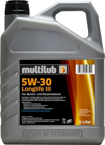 Multilub Motoröl 5W-30 Longlife III 5L Motoröl