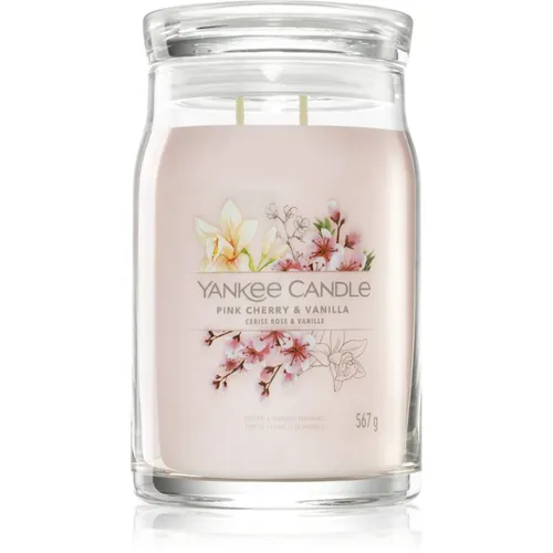 Pink Cherry & Vanilla Signature Large Jar 567g 2-Docht - Kerzen mit einem raffinierten Duft aus roter Kirsche und süsser Vanille, ergänzt durch nussige Aromen. Ideal für eine gemütliche Atmosphäre in jedem Raum.