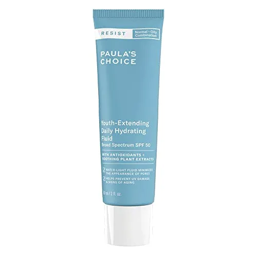 Paula's Choice RESIST Anti Aging Tagescreme LSF 50 - Sonnenschutzmittel mit leichtem UVA/UVB-Schutz und mattierendem Finish, ideal für Mischhaut und fettige Haut. Mit Antioxidantien, Glycerin und Grüntee-Extrakt für ein jüngeres Hautbild.