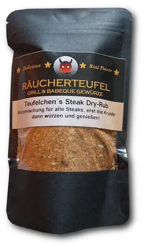 Grillgewürz➤Teufelchen´s Steak Dry-Rub 90g, Grill Gewürz, Barbecue Rub, Steak