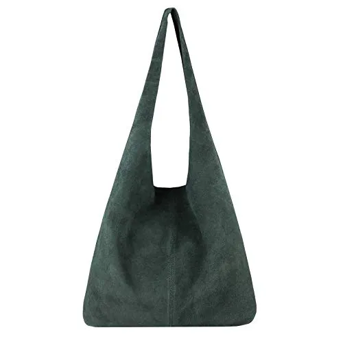 Echte Leder Damen Shopper Tasche aus Italien – Grün - Stylische Umhängetasche aus hochwertigem Rindsleder, ideal für den Alltag. Hoher Tragekomfort und sicheres Hauptfach sorgen für Funktionalität und Ordnung. Perfekt für Büro, Uni oder Shopping!