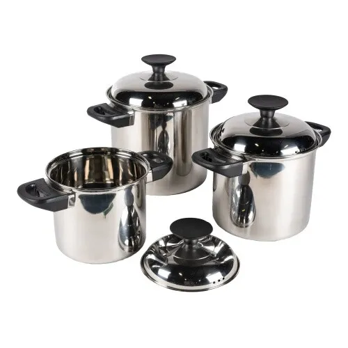 Kampa Space Saver Cook Set - Kochset für Camping mit 6 Teilen, hitzebeständig und spülmaschinenfest. Ideal für Outdoor-Abenteuer und platzsparend durch seine verschachtelbare Bauweise.