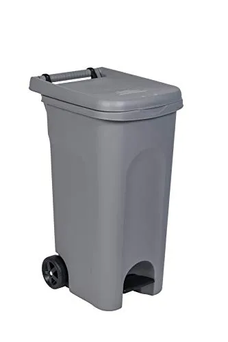Kreher 80L Garten- und Abfalltonne mit Pedal und Halterung - Praktische 80L Abfalltonne mit Pedal für komfortables Öffnen. Robuste und witterungsbeständige Konstruktion, ideal für Haushalt, Werkstatt oder Camping. Ausgestattet mit Rädern für einfache Mobilität und Müllsackhalterung.