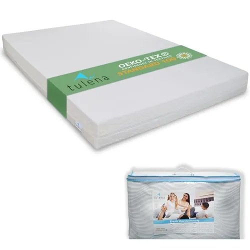 TULENA Matratzenbezug 80 x 200 cm Weiß | Waschbarer Baumwollbezug mit Reißverschluss - Schützender Matratzenschoner für mehr Hygiene und Komfort. Ideal für Allergiker, waschbar bis 60 °C und mit Reißverschluss für einfache Handhabung. Schützt vor Staub, Schmutz und mechanischem Abrieb.