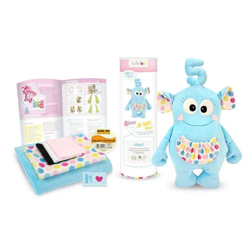 Kullaloo Materialset Alien B-Day Bibs türkis gepunktet DIY Nähset f.Kinder nähen