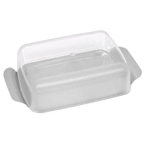 FACKELMANN 47355 Butterdose, Edelstahl, Silber, Silberfarben