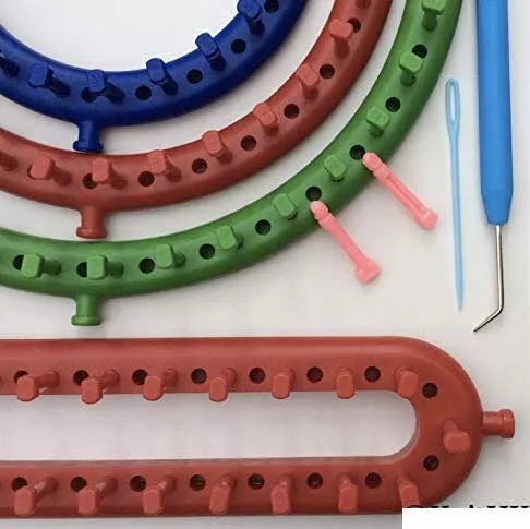 Produktbild Knitting Loom Assortment Set of 4: 1 Long + 3 Round Looms. New Series Looms with extra pegs for bulky & fine yarns by KnitUK