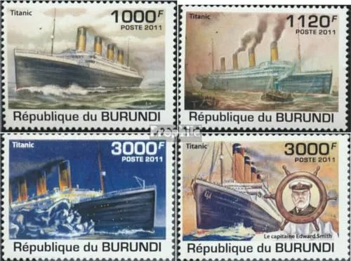 Prophila Collection Burundi 2170-2173 (kompl. Ausgabe) postfrisch ** MNH 2011 100. Jahrestag der Titanic (Briefmarken für Sammler) Seefahrt/Schiffe