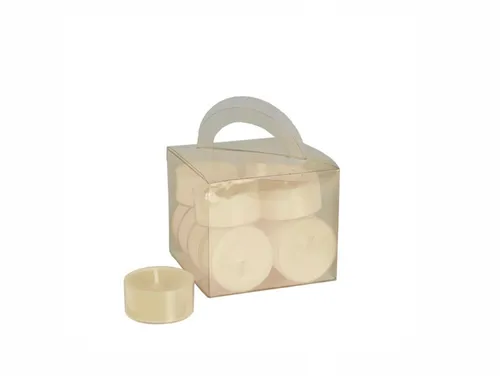 Teelichter Ø 38 mm 18mm creme in Polycarbonathülle durchgefärbt 82108 12