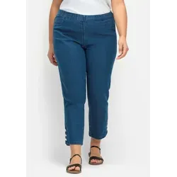 Sieh an! Bequeme Jeans 7/8-Jeans komfortabel mit Schlupfbund und Knöpfen am Saum