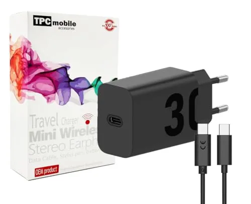 TPCmobile 30W schnelles Netzwerkladegerät (MC309) für Motorola Moto G23, G24 Power, G32, G41, G52, G71 5G, G73, G82, G84, RAZR 2022, RAZR 40, RAZR 40 Ultra, Edge, Edge 20, Edge 20 Lite, Edge 20 Pro,