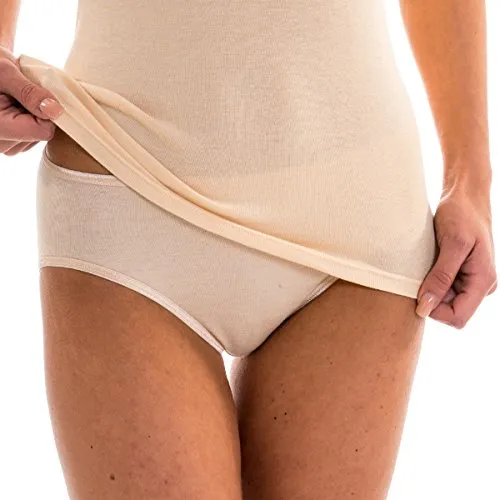 HERMKO 17031 3er Pack Damen Midi Slip sehr weich Dank Modal, Farbe:Cream, Größe:48/50 (XL)