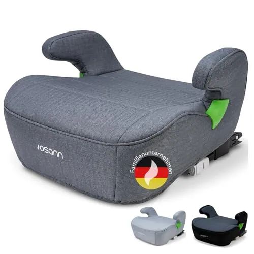 Osann Kindersitzerhöhung Junior Isofix i-Size - Kindersitzerhöhung für Kinder von 7 bis 12 Jahren, sicherer Isofix-Anschluss und waschbarer Bezug für einfache Pflege.
