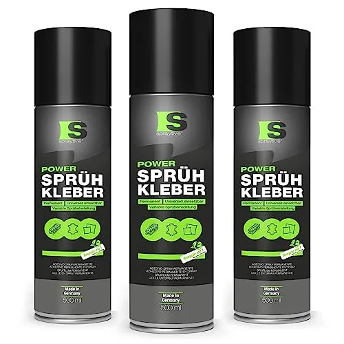 Spraytive 3 x 500ml Power Sprühkleber – Vielseitig einsetzbar für Textilien, Schaumstoff & mehr - Vielseitiger Sprühkleber mit starker Haftung für verschiedene Materialien. Der einstellbare Sprühkopf ermöglicht präzises Arbeiten – ideal für kreative Projekte und Reparaturen. Schnelle Trocknung spart Zeit und Aufwand.
