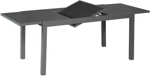 Gartentisch MERXX Ausziehtisch, grau - Ausziehbarer Gartentisch mit grauer Sicherheitsglasplatte, ideal für gesellige Runden im Garten. Maße: B:90cm, H:75,5cm, einfach selbst zu montieren.