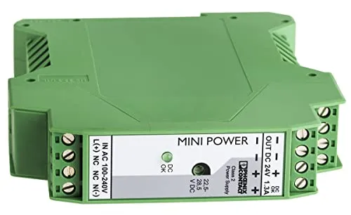 PHOENIX CONTACT MINI-PS-100-240AC/24DC/1.3 Primär Getaktete Stromversorgung MINI POWER zur Tragschienenmontage, 1-Phasig Eingang, 24V DC/1.3 A Ausgang