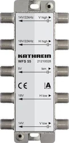 Kathrein WFS55 Einspeiseweiche - Einspeiseweiche für SAT-BK mit 5 Eingängen und 5 Ausgängen, ideal zur Verteilung von Satelliten- und terrestrischen Signalen in Ihrem Zuhause.