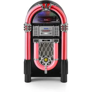 Karcher Radio JB 6608D Jukebox DAB+ - Stylische Jukebox mit Lichtshow, Bluetooth und CD-Player. Erleben Sie hochwertigen Klang und vielseitige Wiedergabeoptionen für ein nostalgisches Musikvergnügen.
