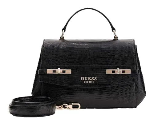 GUESS Umhängetasche Handtasche Melinda Top Handle Flap Bag Black schwarz