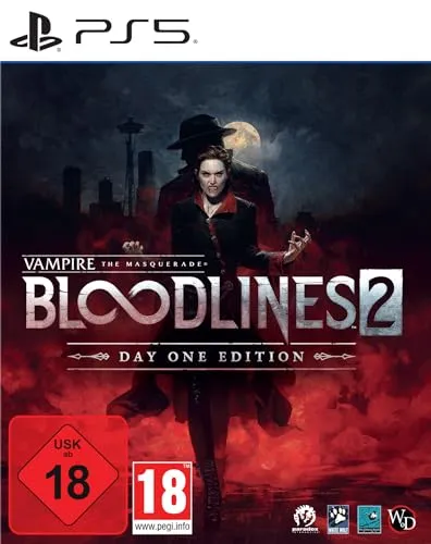 Vampire The Masquerade Bloodlines 2 Day One Edition für PS5 - Action-Adventure Rollenspiel für PS5, erlebe die packende Geschichte in einer offenen Welt, ideal für Fans von Vampir- und Rollenspielen.