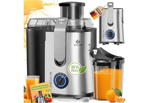 KESSER Entsafter 1100 W - Edelstahl Entsafter für Obst und Gemüse, leistungsstark mit 1100 W für schnelle Saftgewinnung. Ideal für gesunde Ernährung.