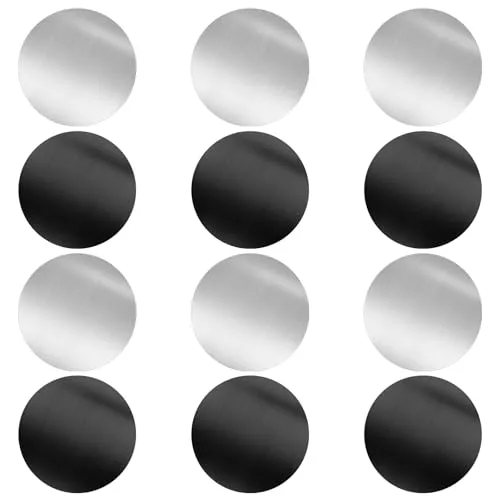Metallplättchen Selbstklebend,40mm Runde Metallplatte mit Starkem Kleber | 3mm Dünne Ersatzplatten für Alle Magnetischen Auto-Handyhalterungen, Kompatibel mit Handy, Tablet & Handyhülle 12