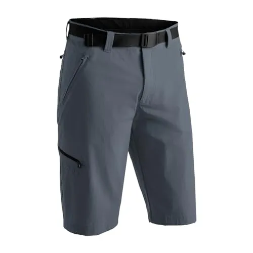Maier Sports Nil Bermuda Herren Gr. 60 - Wanderhosen in Grau, 90% Polyamid und 10% Elasthan, ideal für Outdoor-Aktivitäten und komfortable Trekkingtouren.