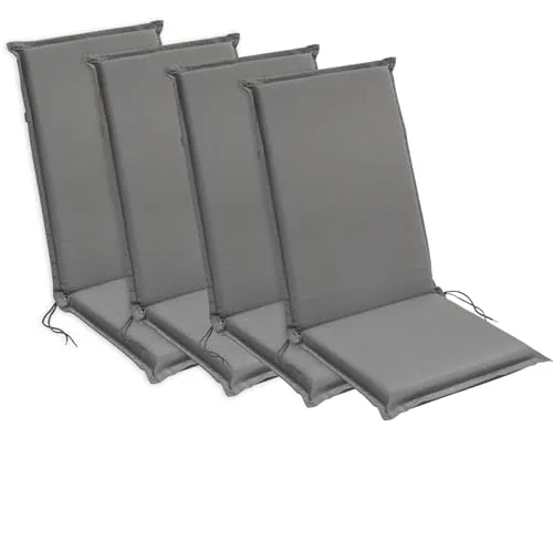 sleepling Hochlehner Auflagen 4er Set, Bequeme Gartenstuhlauflagen für perfekten Sitzkomfort