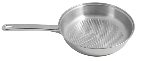 Artame ART91924 Nordico, Bratpfanne Ø 24 cm, dreifacher Boden, hitzebeständiger Griff, Wabenboden, antihaftbeschichtet, für alle Herde, auch Induktion, komplett Edelstahl