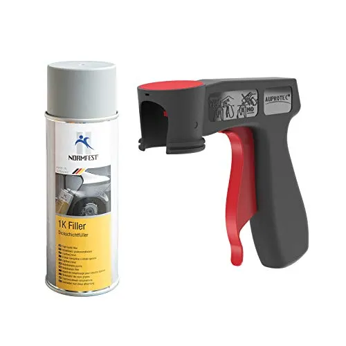 AUPROTEC Pistolengriff + Normfest 1K Dickschichtfüller Multi Filler Lack Füller Grundierung Primer Füllspray 1x 400ml