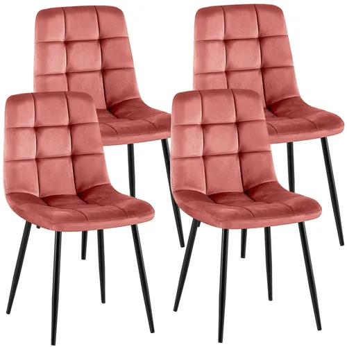 CLP 4er Set Esszimmerstühle Antibes - Esszimmerstühle mit Samtbezügen, gepolstert und belastbar bis 150 kg. Ideal für stilvolle Küchen und gemütliche Essbereiche.