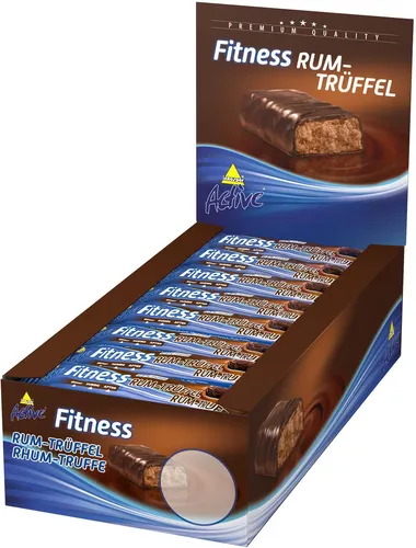 inkospor Active Fitness Riegel Rum-Trüffel, 24 x 35g - Schokoladenriegel mit hochwertigem Eiweiß und Vollmilchschokolade, perfekt für Fitnessliebhaber und zur schnellen Energiezufuhr nach dem Training.
