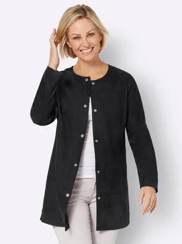Stylischer Blusenblazer Longblazer in Veloursleder-Optik - Blusenblazer in edler Veloursleder-Optik, schmeichelnde Silhouette und optimale Passform dank Teilungsnähten – ideal für vielseitige Kombinationen.