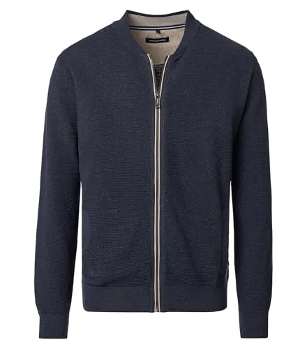CASAMODA Strickjacke uni, Herren, Gr. XL, dunkelblau - Herren-Strickjacke aus 100% Baumwolle mit klassischem Rundhalsausschnitt. Ideal für jeden Anlass, bügelleicht und angenehm zu tragen.