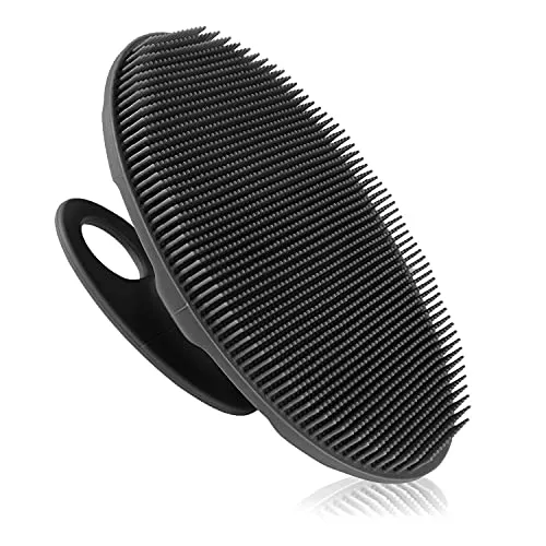 INNERNEED Weicher Körperschrubber aus Silikon, Handreinigungsbürste für die Dusche, sanftes Peeling und Massage für alle Hauttypen (schwarz)