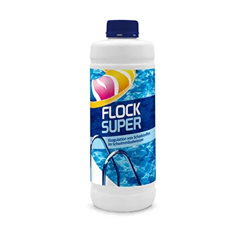 Superflock flüssig für Pool | Koagulation von Schadstoffen im Schwimmbadwasser | Flockungsmittel Pool | 1L