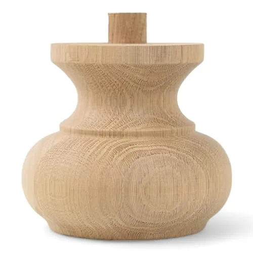 Holzando Holzfüße für Möbel aus Eiche ø120 - naturbelassenes Holz - ideal für Restauration & Reparatur - Möbelfüße Holz in Verschiedene Größen & Materialien erhältlich