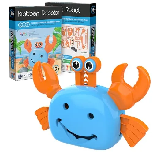 noDNA Roboter Kinder Krabben Roboter zum selbst zusammenbauen - Spielzeug ab 6 Jahre Jungen Geschenk Junge 6 Jahre Weihnachten Geschenke Kinder ab 6 Geschenkidee Weihnachten