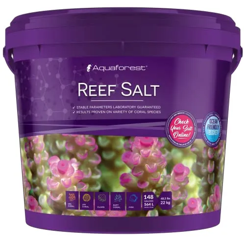 Aquaforest Reef Salt 22kg für Aquarien, Wasserbehandlung für Teiche, Wasserqualität für Fische aufrechterhalten, 22 Kilogramm, Granulat, 1E+1 Liter, Aquarium Reef Salt, Chemikalie, Salz, 470602031
