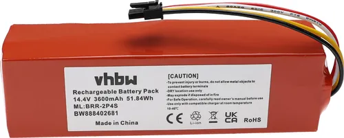vhbw Akku Ersatz für Xiaomi BJSTS0002-2016, 400-900-1755 Ruby_S, BRR2P4S-5200D, BRR-1P4S-2600S für Saugroboter (3600 mAh, 14,4 V, Li-Ion)