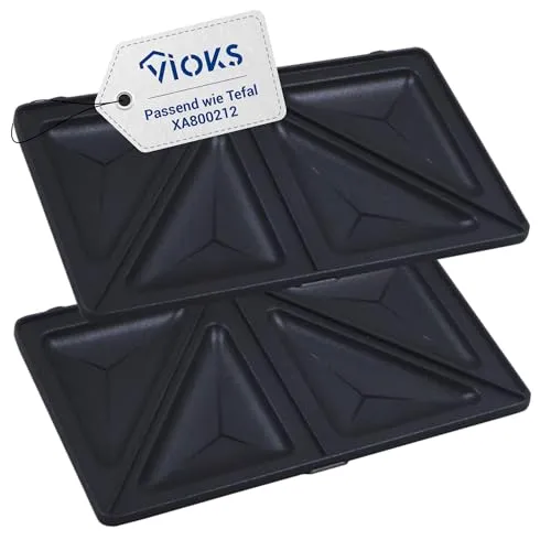 VIOKS Sandwichplatten Set Waffeleisen Ersatz für Tefal XA8102F0 XA800212 | für Snack Collection Kombigerät Sandwichmaker