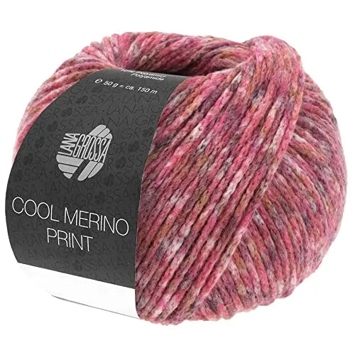 LANA GROSSA Cool Merino Print | Leichtes Kettengarn aus klassischer Merinowolle | Handstrickgarn aus 90% Schurwolle (Merino) & 10% Polyamid | 50g Wolle zum Stricken & Häkeln | 150m Garn FB 105