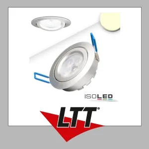LED Einbaustrahler 8W dimmbar silber rund flach - Einbauleuchte in silber, 8W, 550lm, dimmbar für individuelle Lichtgestaltung. Ideal für Decken- und Wandeinbau, energieeffizient und einfach zu installieren.