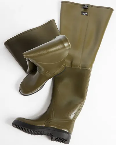 Aigle Truite kaki Watstiefel 41 EU - Wanderschuhe für Outdoor-Abenteuer, aus robustem Kautschuk mit bequemem Baumwollfutter, ideal für nasse Bedingungen.