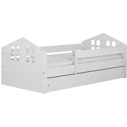Raumhirsch Furniture Kinderbett, Weiß, Holzwerkstoff, 80x180 cm mit Schublade - Praktisches Kinderbett 80x180 cm in Weiß mit Schublade, ideal für jedes Kinderzimmer. Funktionalität und modernes Design vereinen sich für einen komfortablen Schlaf. Robuste Konstruktion und abgerundete Kanten sorgen für Sicherheit und Langlebigkeit.