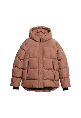 Superdry Damen Sport-Steppjacke mit Kapuze Muskatgewürz Braun 40 - Modische, lockere Passform und wasserabweisender Stoff für optimalen Tragekomfort. Ideal für den täglichen Einsatz bei wechselhaftem Wetter.