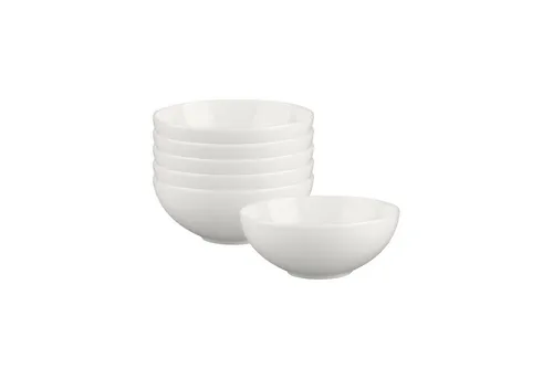 Villeroy & Boch White Pearl Dessertschale 6er Set - Ø 13 cm - Schalen & Schüsseln: Dekorative Dessertschalen aus Premium Bone Porzellan, spülmaschinenfest und ideal für Dips oder Snacks.