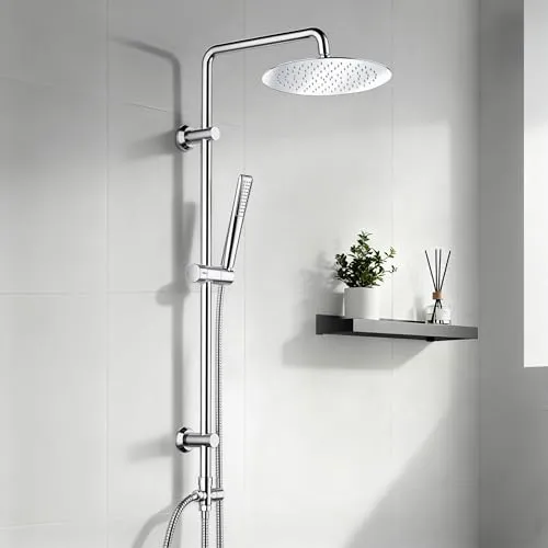 Görbach Regendusche Duschsystem Edelstahl ohne Armatur, Chrom